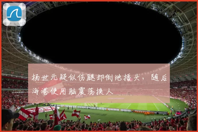 杨世元疑似伤腿却倒地捂头,随后海港使用脑震荡换人